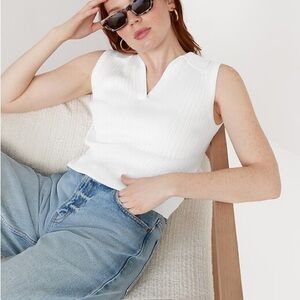Old Navy White Sleeveless Polo